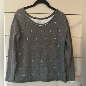 Aerie scoop neck long sleeve‎ top with beaded embellishments size XS